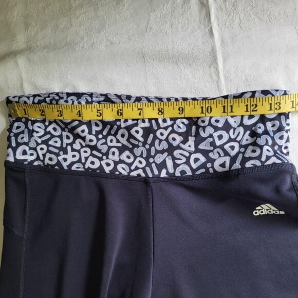 adidas Black Leggings with Blue Pattern - Picture 10 of 11